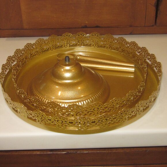 Gold Tone 2 Tier Serving Tower - Picture 4 of 4